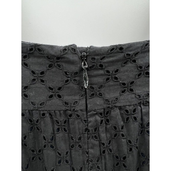 Vince Women’s Short Sleeve Square Neck Cotton Eyelet Lined Dress Black Size 4 - Picture 8 of 12